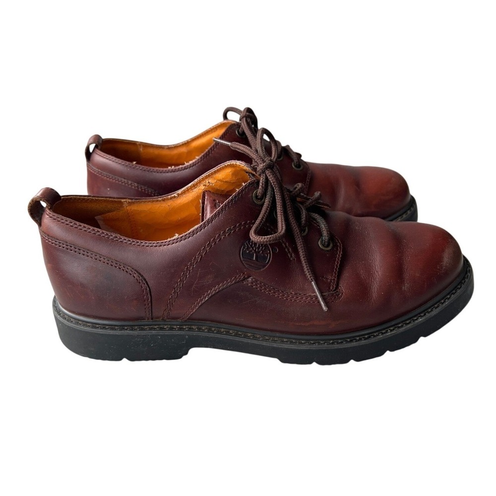 Timberland Mens 11.5 Waterproof Leather Oxford Shoes Brown Career Academia